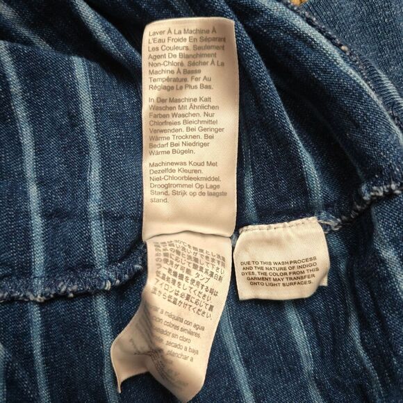 Men's J.Crew Long-sleeve indigo-dyed slub T-shirt in stripe | Blue | Sz: L - Picture 8 of 12